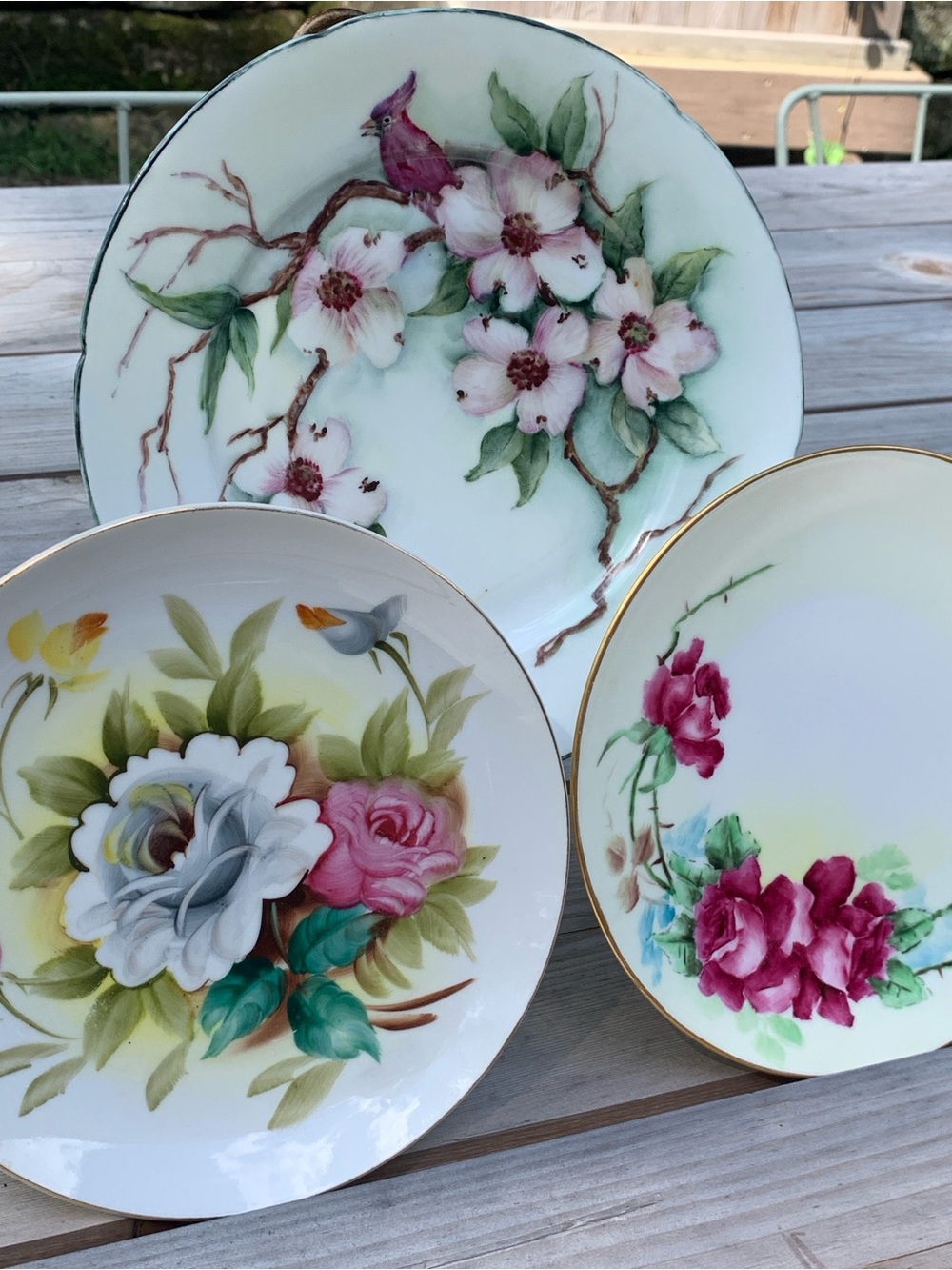 Curated Trio of Hand Painted China on Fine European Blanks— so lovely!
